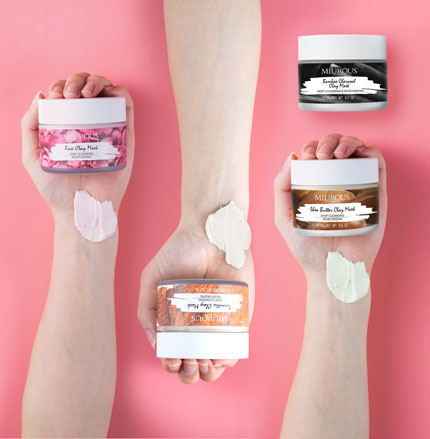 BAWEI Vegan Natuurlijke Klei Masker Set met Vier Kleuren